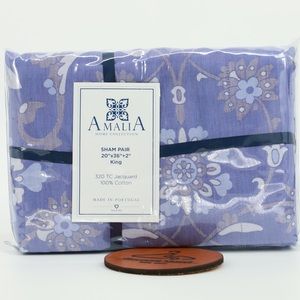 AMALIA HOME COLLECTION SHAM PAIR 20"×36"+2" King Size 320 TC Jacquard